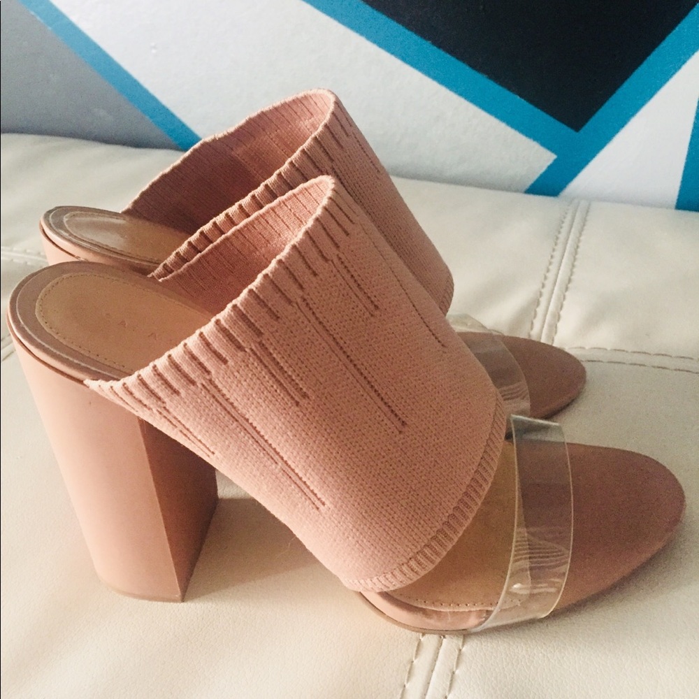 Zara Stretch Fabric High Heel Mule
